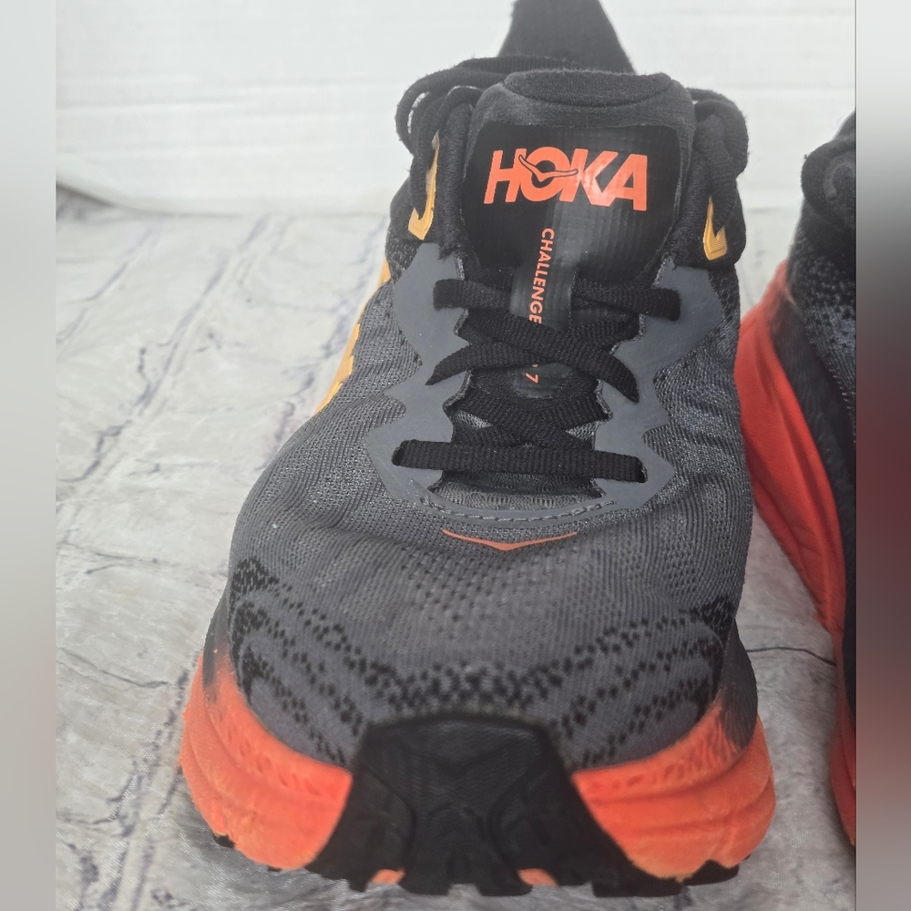 HOKA CHALLENGER ATR 7 MEN'S RUNNING SHOES IN CASTERROCK/FLAME SIZE 11. - Picture 3 of 10
